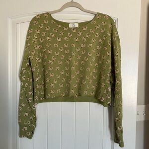 Floral Cropped Sweatshirt